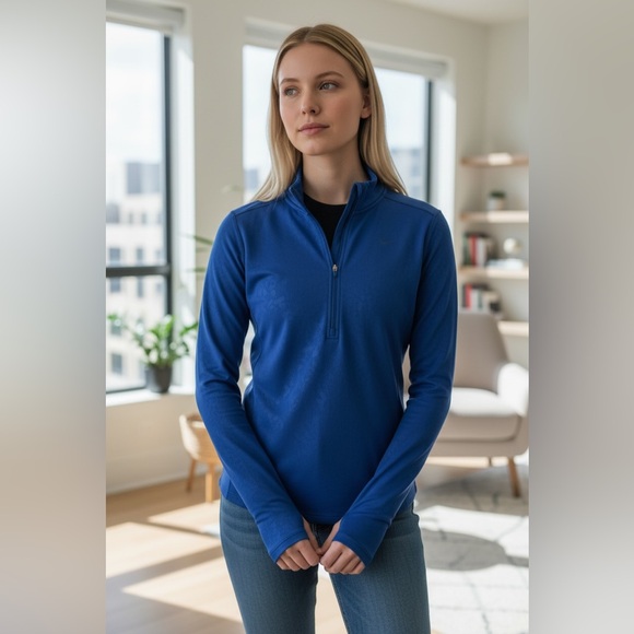 Nike Tops - Nike Pro Dri-FIT Royal Blue Quarter-Zip Top